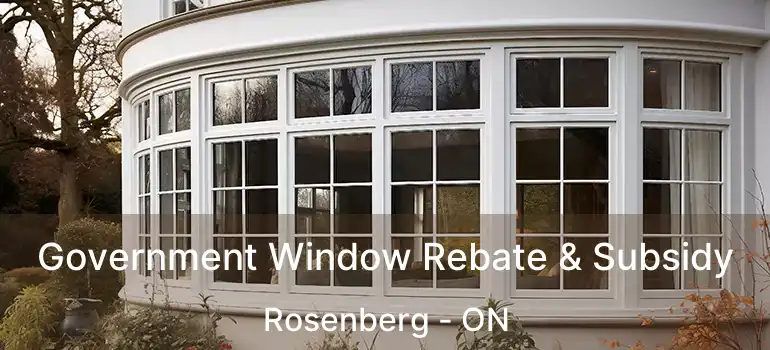  Government Window Rebate & Subsidy Rosenberg - ON